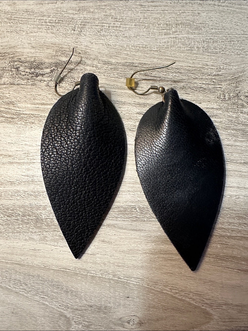 Magnolia Black Leather Teardrop Earrings-Joanna Gaines